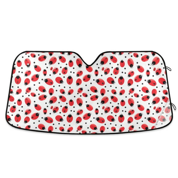 Ladybugs Car Windshield Sun Shade Foldable Car Front Window Visor Heat and UV Protection 55x27.6