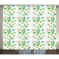 thumbnail image 1 of Ambesonne Flower Curtains 2 Panel Set, Ladybugs on Chamomiles, 108" x 90", White Green, 1 of 3