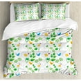 thumbnail image 1 of Ladybugs Duvet Cover Set, Macro Chamomiles and Ladybugs Illustration Playful Magic Spirits of the Nature, Decorative 3 Piece Bedding Set with 2 Pillow Shams, Queen Size, White Green, by Ambesonne, 1 of 3