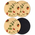 thumbnail image 1 of Ladybugs Eucalyptus Coasters Set of 4, Absorbent Coasters for Drinks, Spring Botanical Leaves Yellow Coaster for Desk Coffee Table Protection, Home Decor House Warming Gifts 4", 1 of 8