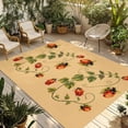 thumbnail image 1 of Ladybugs Eucalyptus Outdoor Rug for Patio/Deck/Porch, Non-Slip Large Area Rug 6 x 9 Ft, Spring Botanical Leaves Yellow Indoor Outdoor Rugs Washable Area Rugs, Reversible Camping Rug Carpet Runner, 1 of 8