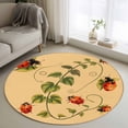 thumbnail image 1 of Ladybugs Eucalyptus Round Area Rug 3.3Ft Washable Circle Rugs for Dining Room Table, Spring Botanical Leaves Yellow Non-Slip Carpet Floor Mats Indoor Outdoor Carpet Runner Aesthetic Home Decor, 1 of 8
