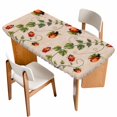 thumbnail image 1 of Ladybugs Eucalyptus Table Cloths for 5 Foot Rectangle Tables, Spring Botanical Leaves Retro Patio Waterproof Elastic Fitted Tablecloths, Washable Rectangular Table Cover for Camping, 1 of 8