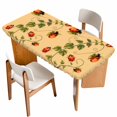 thumbnail image 1 of Ladybugs Eucalyptus Table Cloths for 5 Foot Rectangle Tables, Spring Botanical Leaves Yellow Patio Waterproof Elastic Fitted Tablecloths, Washable Rectangular Table Cover for Camping, 1 of 8