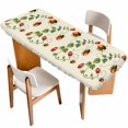 thumbnail image 1 of Ladybugs Eucalyptus Table Cloths for 8 Foot Rectangle Tables, Spring Botanical Leaves Green Patio Waterproof Elastic Fitted Tablecloths, Washable Rectangular Table Cover for Camping, 1 of 8