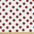 thumbnail image 1 of Ladybugs Fabric by the Yard Upholstery, Ladybugs Pattern Bunch of Bugs Infinite Speckled Marked Insect Theme Playroom, Decorative Fabric for DIY and Home Accents, Red White by Ambesonne, 1 of 5