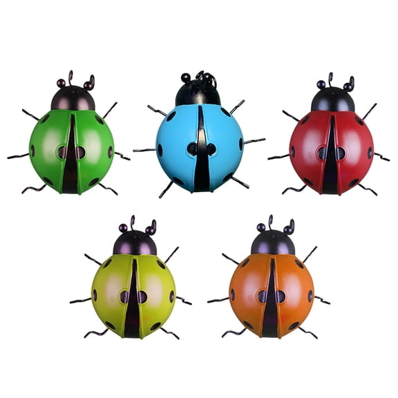 Wrought Iron Ladybug Wall Decor for Room, Indoor and Outdoor Ladybugs Ornament, Cute Nursery Decoration