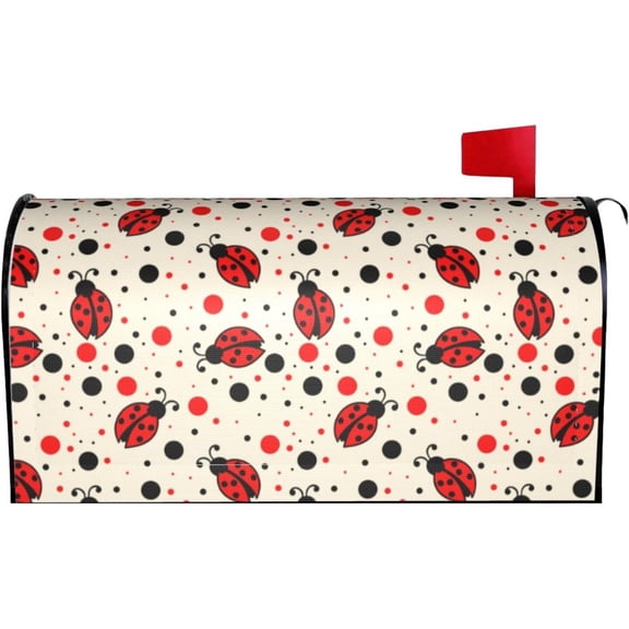 Ladybugs Mailbox Cover Magnetic Waterproof Mailbox Wraps Post Letter Box Decor 21x18 in