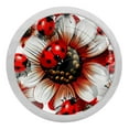 thumbnail image 1 of Ladybugs Round Glow-in-the-Dark Door Knobs 4-Pack with Screws - Fluorescent Drawer Pulls for Cabinets, Wardrobes, Dressers - Furniture Decor with Cabinet Knob Design, 1 of 6