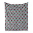 thumbnail image 1 of Ladybugs Soft Flannel Fleece Blanket, Bugs and Flower Pattern Flora and Fauna Design Diagonal Lilacs and Beetle Ornament, Cozy Plush for Indoor and Outdoor Use, 50" x 70", Multicolor, by Ambesonne, 1 of 6