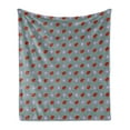 thumbnail image 1 of Ladybugs Soft Flannel Fleece Blanket, Bugs and Flower Pattern Flora and Fauna Design Diagonal Lilacs and Beetle Ornament, Cozy Plush for Indoor and Outdoor Use, 60" x 80", Multicolor, by Ambesonne, 1 of 5