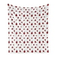 thumbnail image 1 of Ladybugs Soft Flannel Fleece Throw Blanket, Ladybug Dotted Wings Swirls and Curves Pattern Animal, Cozy Plush for Indoor and Outdoor Use, 50" x 60", White Black, by Ambesonne, 1 of 5