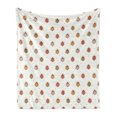 thumbnail image 1 of Ladybugs Soft Flannel Fleece Throw Blanket, Pastel Color Vintage Bugs Setting Nostalgic Luck Childhood Theme, Cozy Plush for Indoor and Outdoor Use, 60" x 80", Multicolor, by Ambesonne, 1 of 5