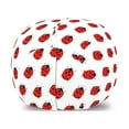 thumbnail image 1 of Ladybugs Storage Toy Bag Chair, Creative Depiction of Insect Beauty Orderly Repetitive Pattern, Stuffed Animal Organizer Washable Bag, Small Size, White Vermilion and Black, by Ambesonne, 1 of 3