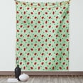 thumbnail image 1 of Ladybugs Tapestry, Traditional Polka Dots Background Abstract Cute Ladybug Insects Fun Design, Wall Hanging for Bedroom Living Room Dorm Decor, 60W X 80L Inches, Green Red Black, by Ambesonne, 1 of 2