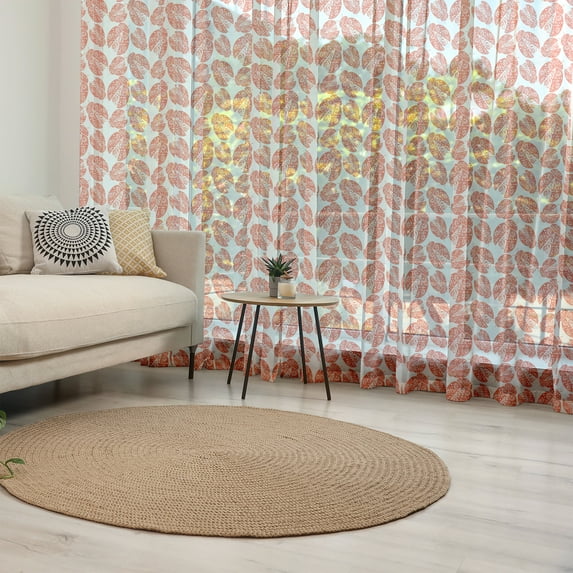 Ladybugs Tulle Curtains with Rod Pocket, Abstract Insect Floral Pattern Wings Nature Inspired Ornamental Animal Design, Sheer Drape for Wedding Party 2 Panels, 7 Sizes, Vermilion White, by Ambesonne