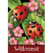 Ladybugs on Leaves Spring Garden Flag Welcome Floral 12.5" x 18" Briarwood Lane