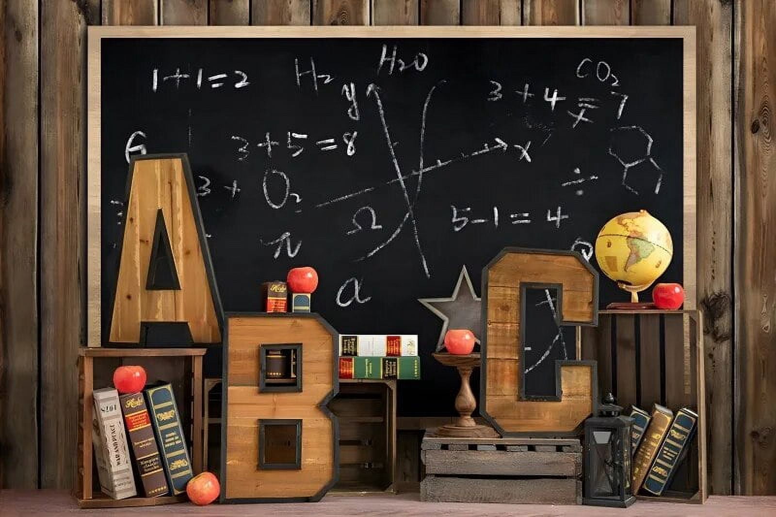 Laeacco back to school photography background classroom chalkboard wood