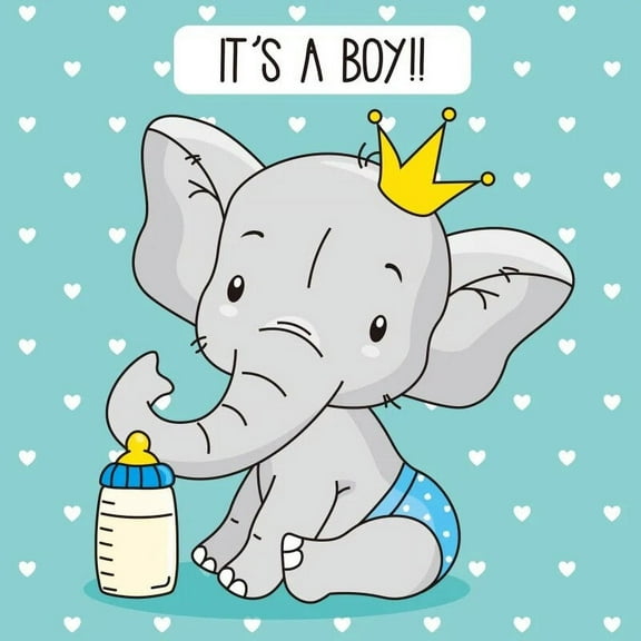 Laeacco Newborn Baby Shower Party Poster Cartoon Elephant Girl Boy Customized Photographic Backdrop Photography Background