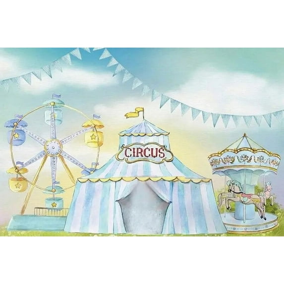 Laeacco Red Circus Tent Birthday Photography Backdrop Carnival Night Theme Party Decor Kids Portrait Customized Photo Background
