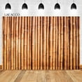 thumbnail image 1 of Laeacco Rustic Bamboo Plank Fence Wood Texture Photography Backdrop Old Brown Wooden Board Baby Adult Portrait Photo Background, 1 of 5