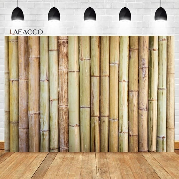 Laeacco Rustic Bamboo Plank Fence Wood Texture Photography Backdrop Old Brown Wooden Board Baby Adult Portrait Photo Background