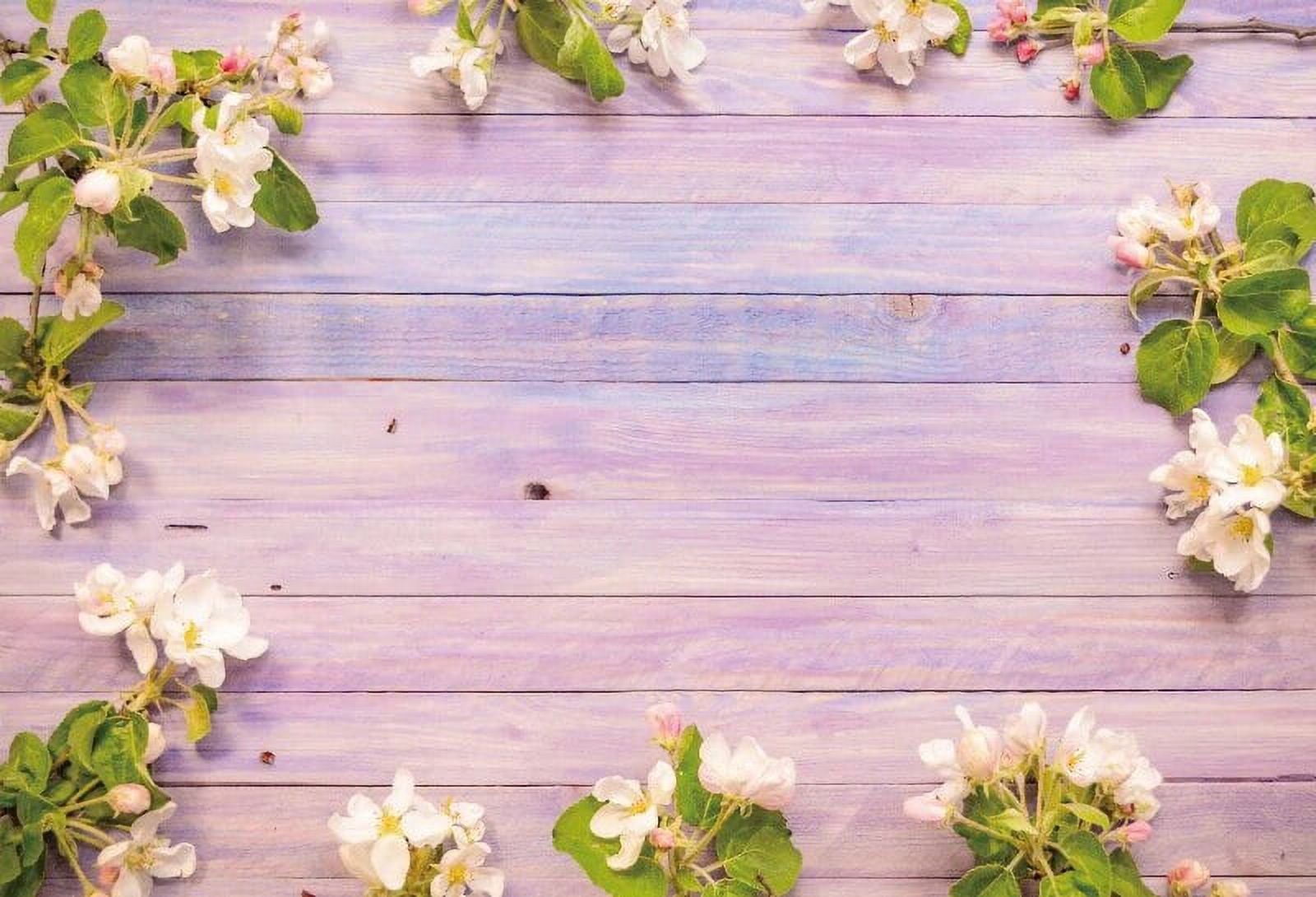 Laeacco Rustic Wood Flowers Photography Backdrop Floral Wooden Texture ...