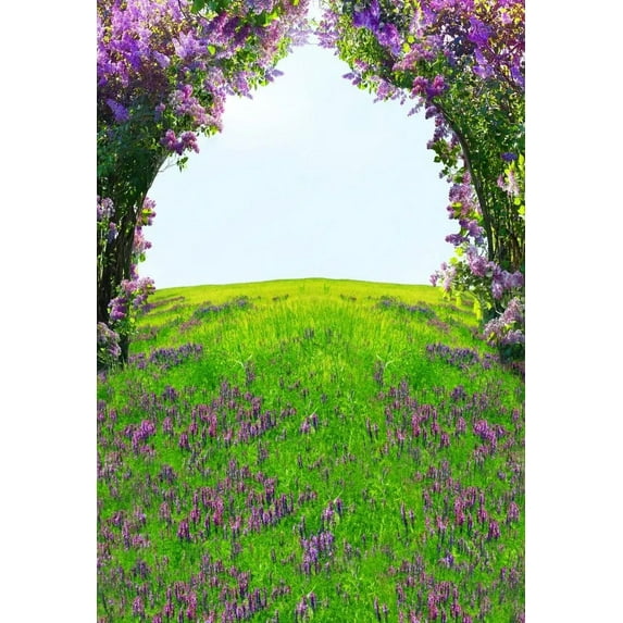 Laeacco Spring Scenery Photography Backgrounds Green Forest Blooming Trees Wood Pathway Baby Portrait Backdrops For Photo Studio