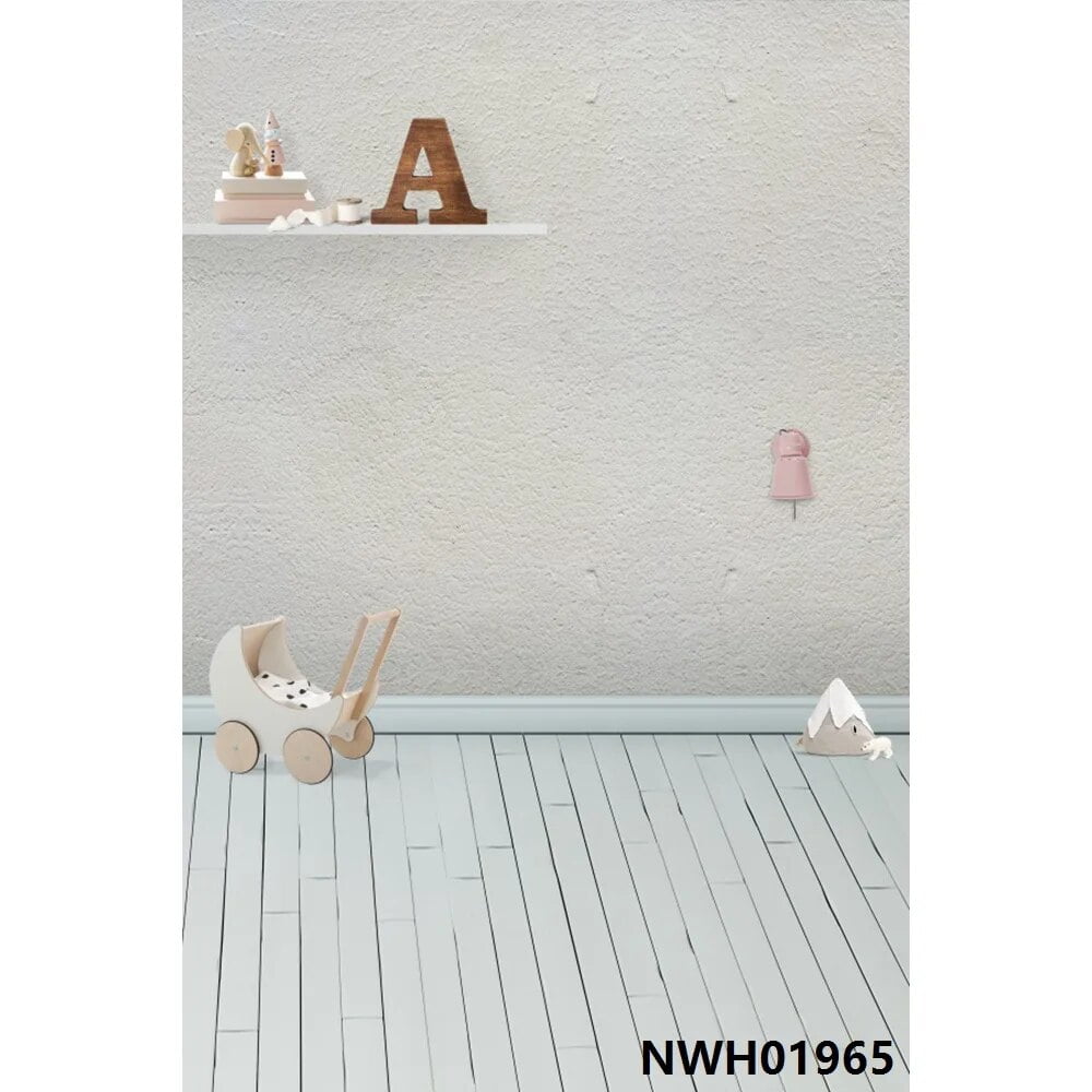 Laeacco Vintage Brick Wall Wooden Floor Books Flowers Grunge Baby ...