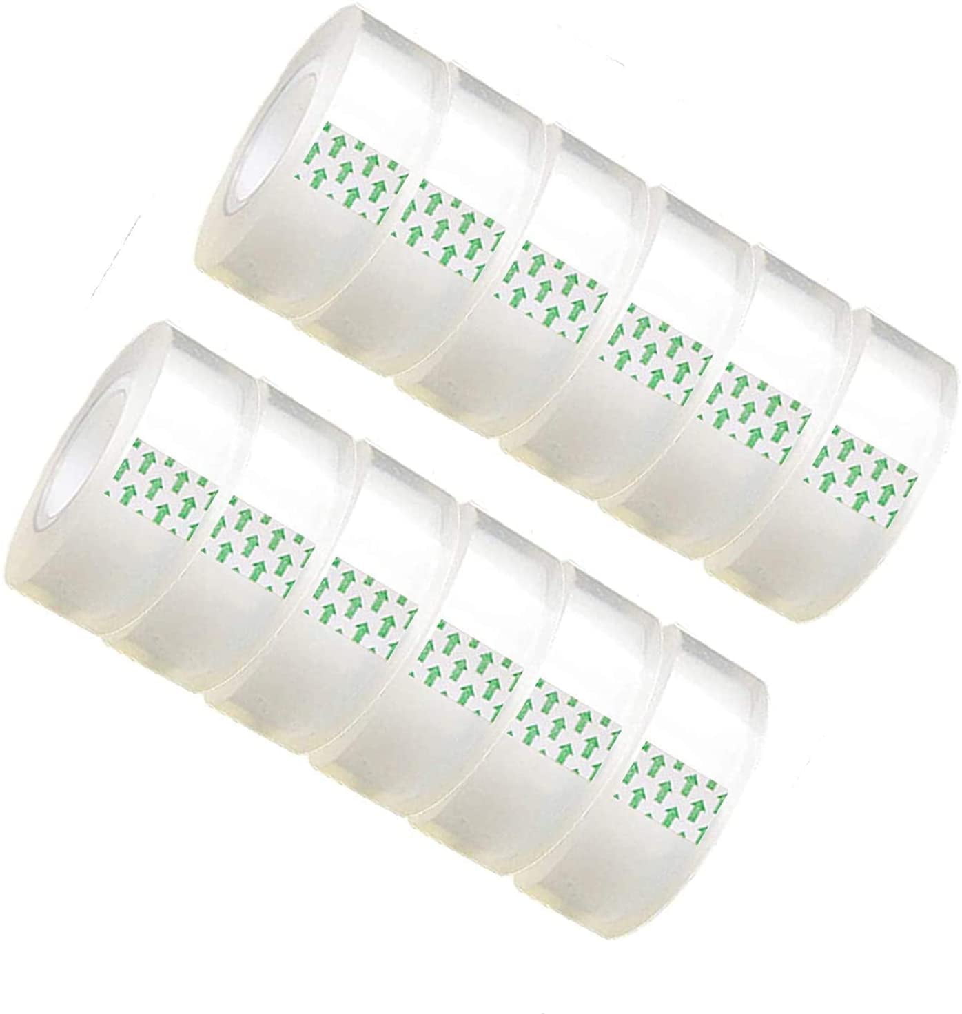 Laegsmetg 12 Rolls Clear Tape Refills Roll Transparent Tape Refill