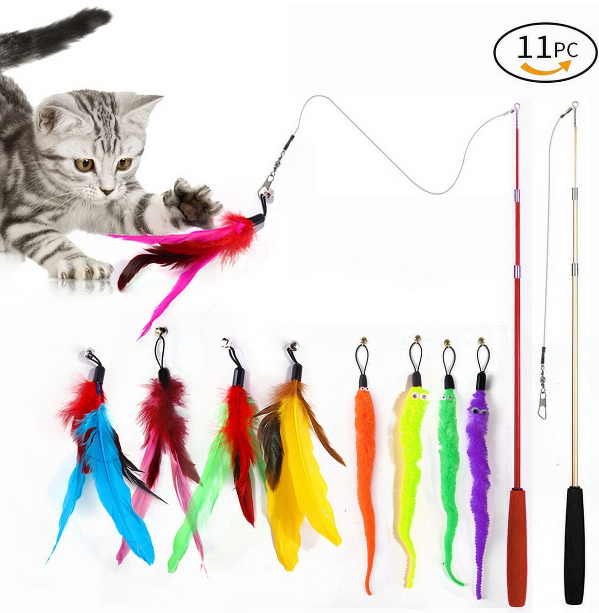 Laegsmetg Cat Toys for Indoor Cats, Interactive Cat Toy 2PCS