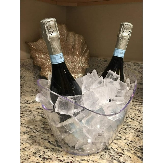 Laegsmetg Ice Bucket Clear Plastic - Storage Tub - Perfect for Wine ...