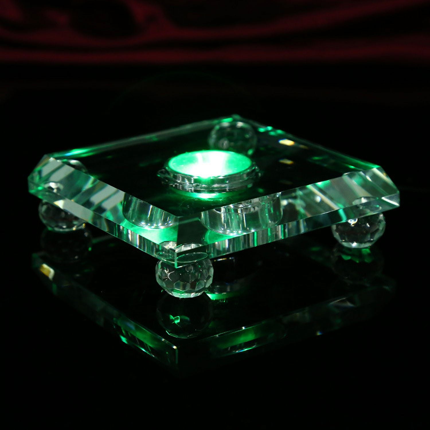 Laegsmetg LED White plugin crystal lamp base glass Crystal Crafts