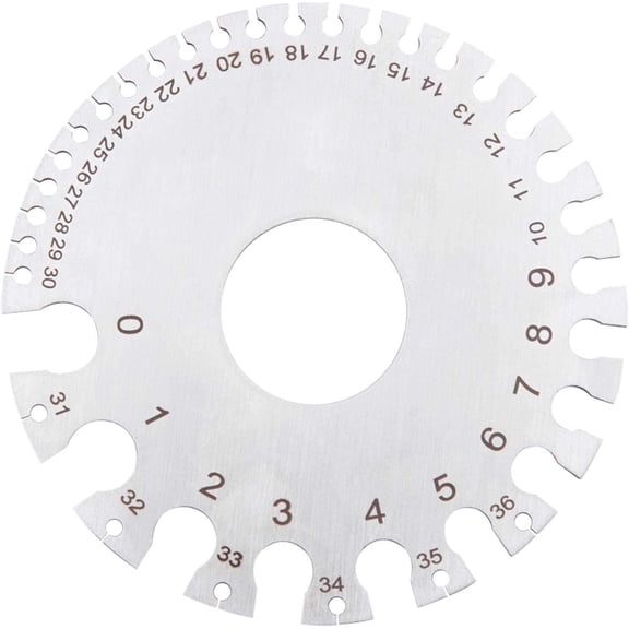 Laegsmetg - Stainless Steel Gauge Measure Wire Thickness Gauge Round Wire Tester 2 Sides Ruler Gauge Diameter Tool