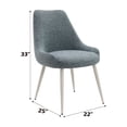 thumbnail image 1 of Laela Light Blue Boucle &amp; Bone White Accent Chair Set of 2 - Modern Metal &amp; Foam Dining/Living Room Furniture, 25"W x 22"D x 33"H, 1 of 5