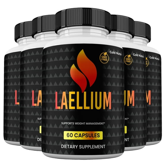 Laellium Capsules, Maximum Strength Formula, Laellium Pills Supplement, 60 Capsules per Bottles (5 Pack)