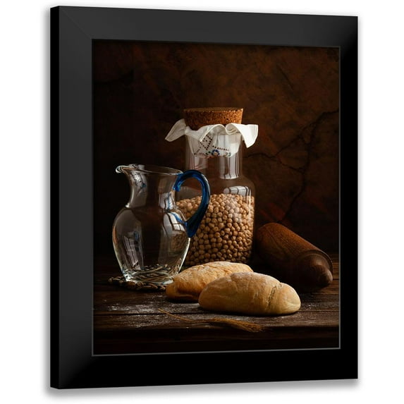 Laercio, Luiz 20x24 Black Modern Framed Museum Art Print Titled - The Simple Life - Italian Breads