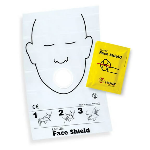 Laerdal Nylon / PVC CPR Face Shield 3.7 X 2-3/4 Inch Disposable ,50 Ct