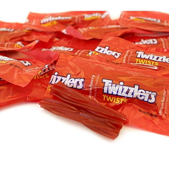 LaetaFood TWIZZLERS Twists Strawberry Flavored Candy, Individually Wrapped (2 Pound Bag)