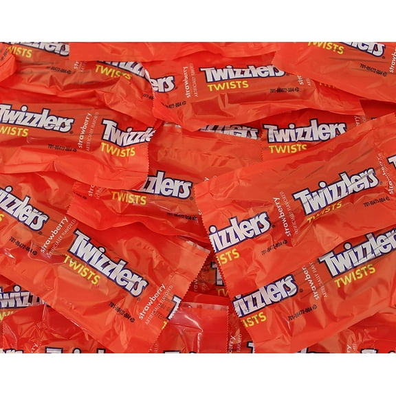 LaetaFood TWIZZLERS Twists Strawberry Flavored Candy Snack Size, Individually Wrapped (3 Pound Bag)