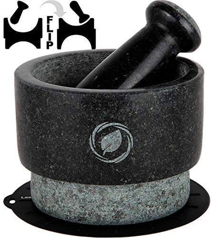 Creative Home Natural Marble Mortar and Pestle Set, Spice Grinder, Gua