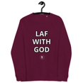 thumbnail image 1 of Laf with God I Unisex Premium Sweatshirt, 1 of 7
