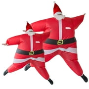 LafaVida Inflatable Costume Santa Claus for Christmas Funny Blow-up Costume Suit for Xmas New Year Party Adult Child Kids