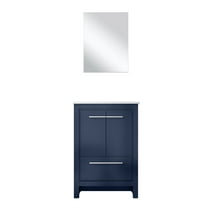 Lafarre 24 in W x 20 in D Navy Blue Bath Vanity, Cultured Marble Top and 18 in Mirror