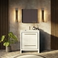 thumbnail image 1 of Lafarre 30 in W White Bath Vanity, Cultured Marble Top, Chrome Faucet Set and 28 in Mirror, 1 of 9
