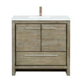 thumbnail image 1 of Lafarre 36 in W Rustic Acacia Bath Vanity, Cultured Marble Top and Rose Gold Faucet Set, 1 of 6