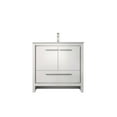thumbnail image 1 of Lafarre 36 in W White Bath Vanity, Cultured Marble Top and Brushed Nickel Faucet Set, 1 of 3