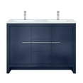 thumbnail image 1 of Lafarre 48 in W Navy Blue Double Bath Vanity, White Quartz Top and Chrome Faucet Set, 1 of 6