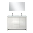 thumbnail image 1 of Lafarre 48 in W White Double Vanity, Cultured Marble Top, Faucet Set & 43 in Mirror, 1 of 6