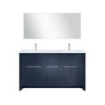thumbnail image 1 of Lafarre 60 in W Navy Blue Double Vanity, White Quartz Top, Faucet Set & 55 in Mirror, 1 of 3